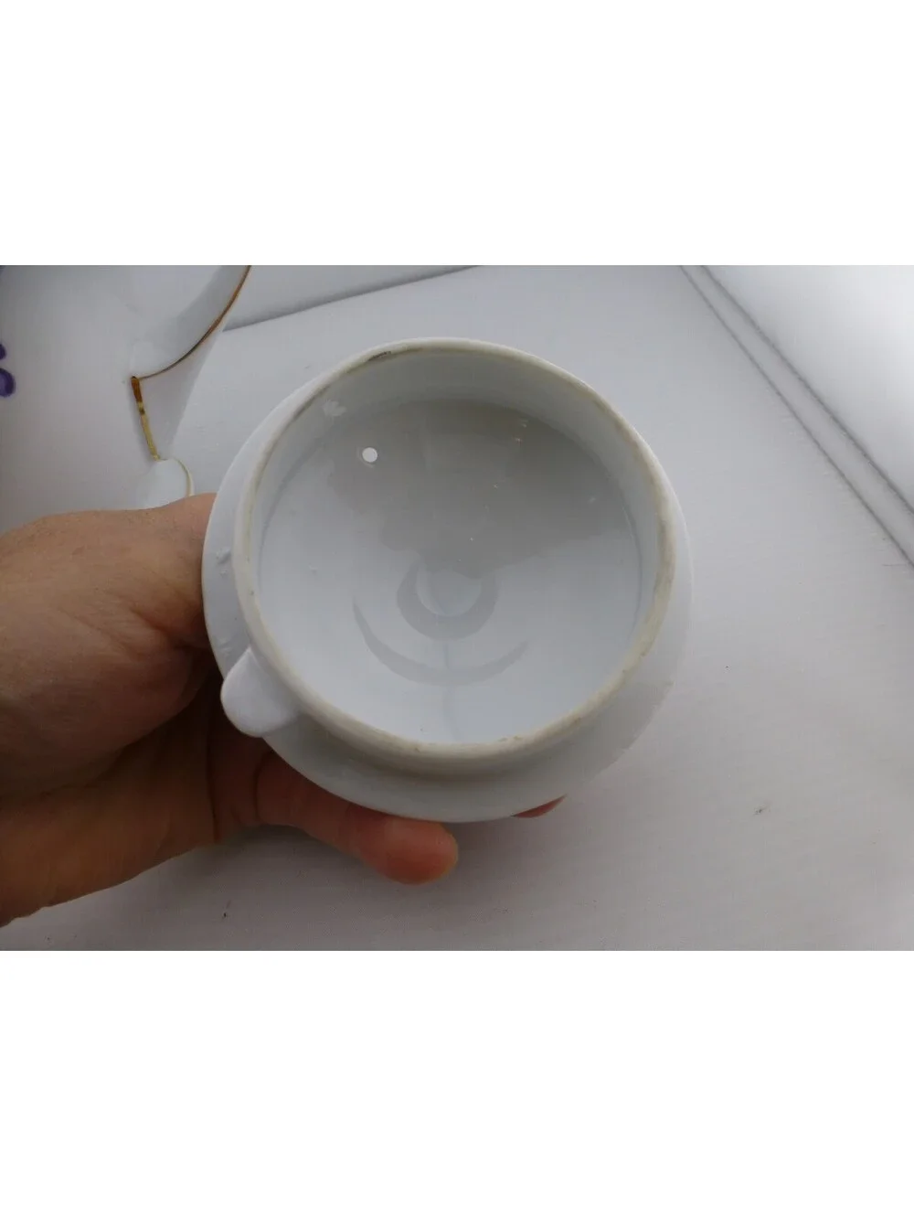 UCAGCO China White Teapot Purple Violets Gold Trim Made in Japan Floral - H2